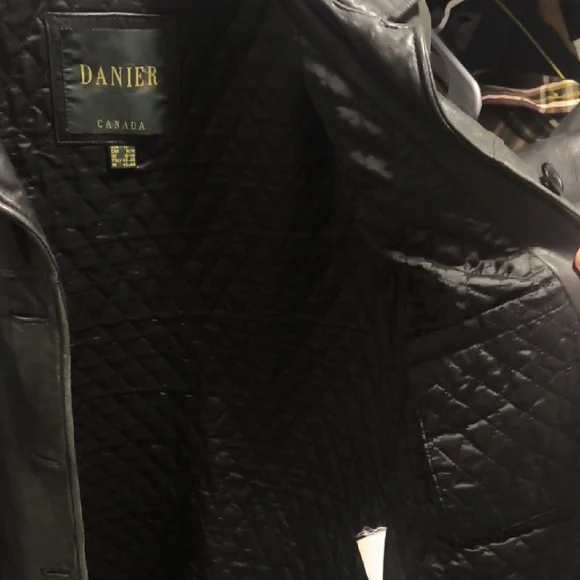 Danier Black Leather Long Coat - Picture 6 of 6